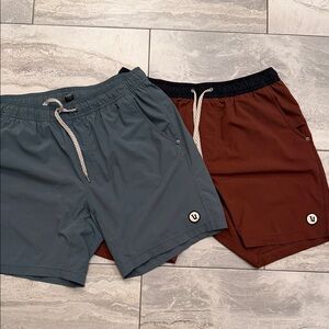 Vuori Kore Teal and Red/Brown Casual Shorts L